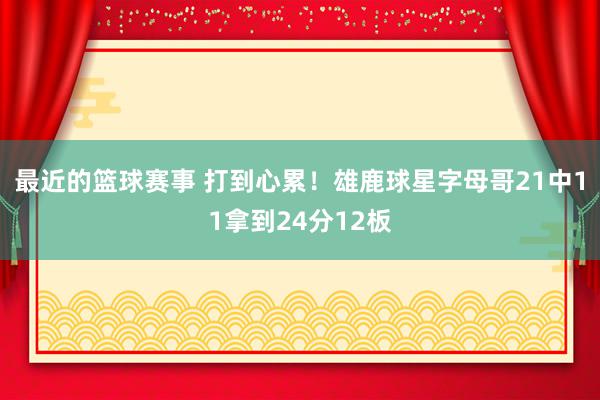 最近的篮球赛事 打到心累！雄鹿球星字母哥21中11拿到24分12板