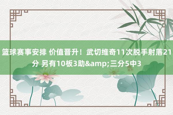 篮球赛事安排 价值晋升！武切维奇11次脱手射落21分 另有10板3助&三分5中3